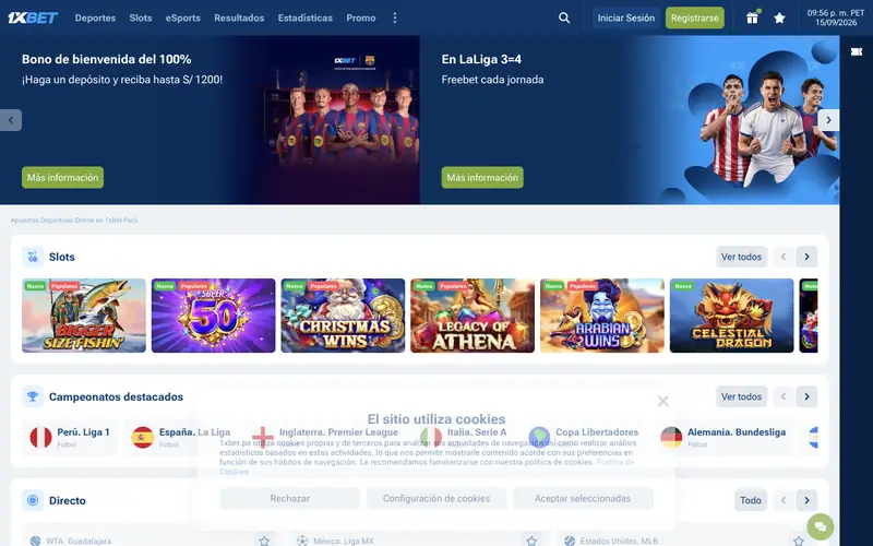 Portada de 1xBet (1xbet.pe)