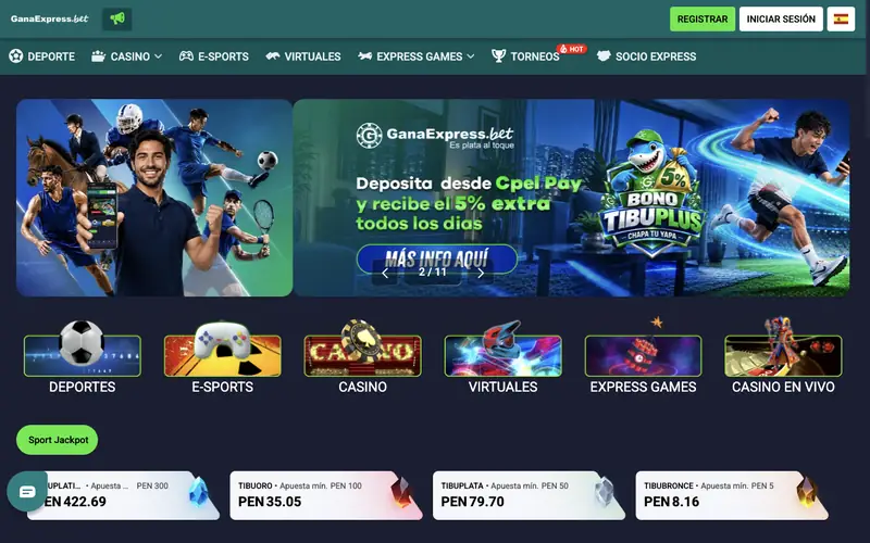Portada de GanaExpress (ganaexpress.bet)