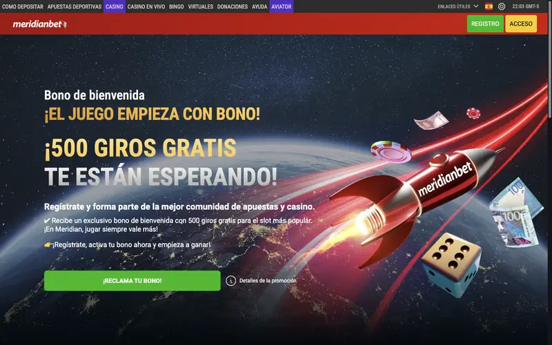 Portada de Meridianbet (meridianbet.pe)